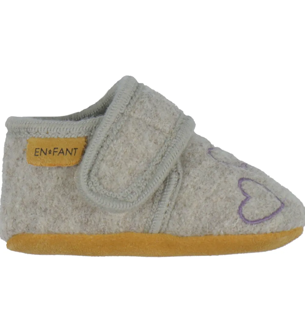 En Fant Hjemmesko>Hjemmesko - Uld - Grape Shake m. Hjerter