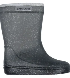 En Fant Gummistøvler|Termostøvler m. Glimmer - Ebony