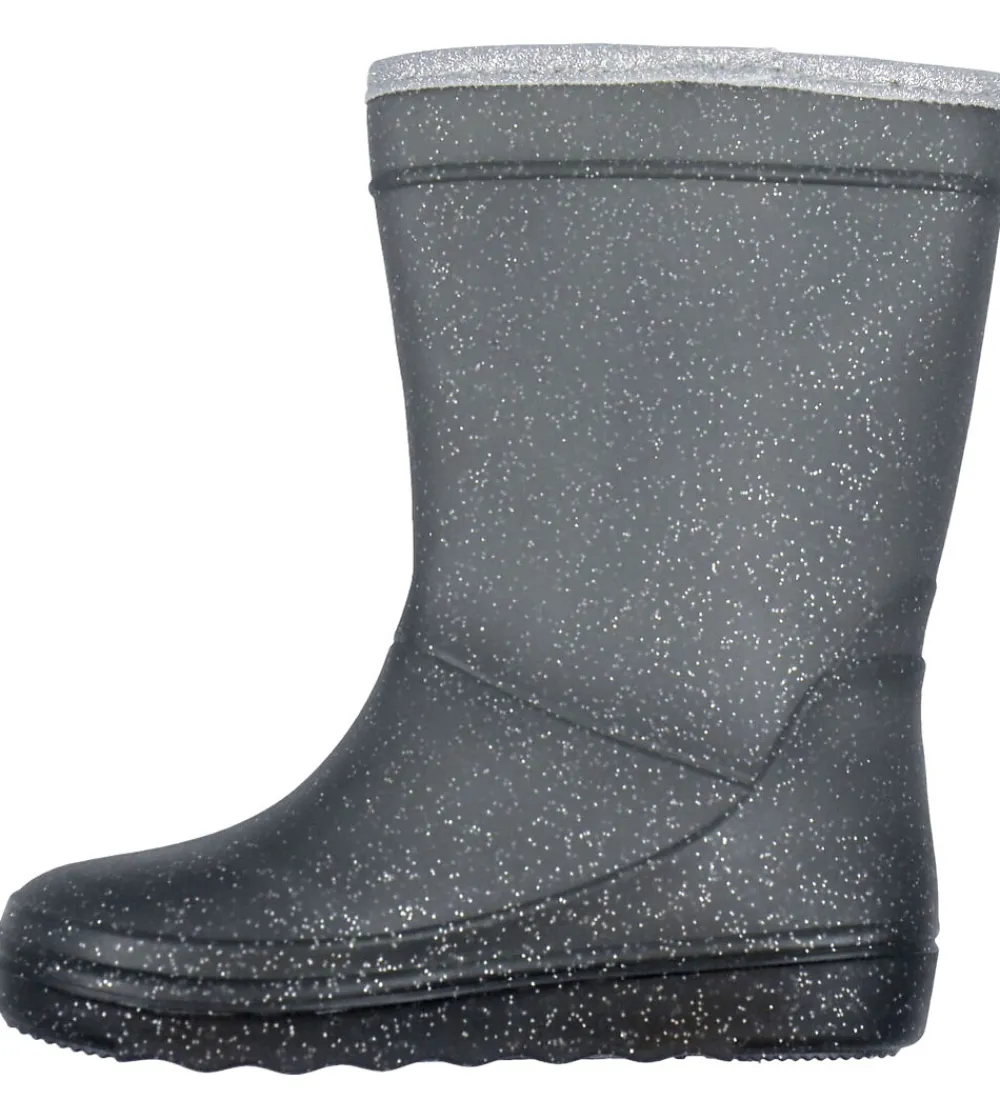 En Fant Gummistøvler|Termostøvler m. Glimmer - Ebony