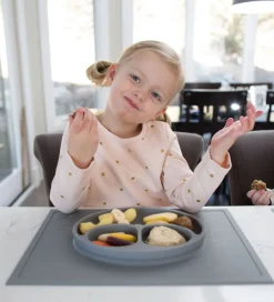 EzPz Dækkeservietter>Happy Mat - Silikone - Mørkegrå