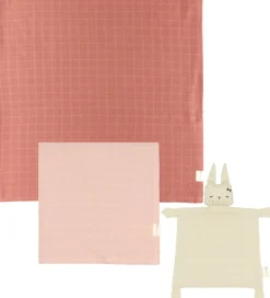 Fabelab Sutteklude Og Nusseklude|Stofbleer>Baby Gaveæske - Babysvøb/Stofble/Nusseklud - Dusty Rose