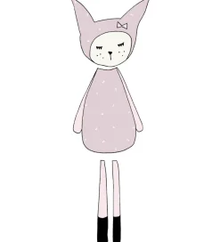 Fabelab Wallsticker>Wallstickers - Dreamy Friend Bunny - Lys Lilla m. Kanin