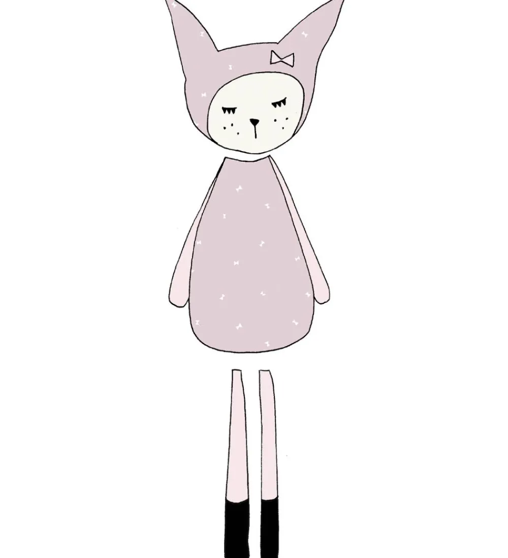 Fabelab Wallsticker>Wallstickers - Dreamy Friend Bunny - Lys Lilla m. Kanin