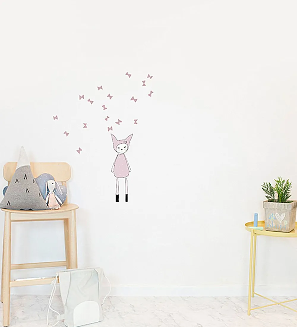 Fabelab Wallsticker>Wallstickers - Dreamy Friend Bunny - Lys Lilla m. Kanin