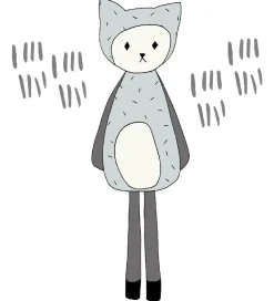 Fabelab Wallsticker|Wallstickers - Dreamy Friend Cat - Grå m. Kat