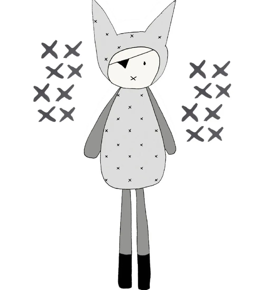 Fabelab Wallsticker>Wallstickers - Dreamy Friend Pirate - Grå m. Pirat