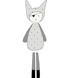 Fabelab Wallsticker>Wallstickers - Dreamy Friend Pirate - Grå m. Pirat