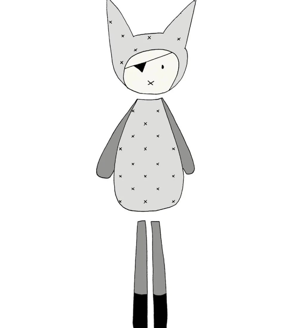 Fabelab Wallsticker>Wallstickers - Dreamy Friend Pirate - Grå m. Pirat