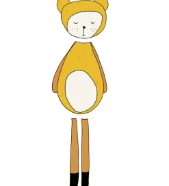 Fabelab Wallsticker|Wallstickers - Dreamy Friend Bear - Gul m. Bjørn