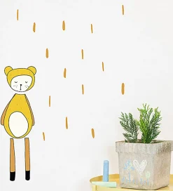 Fabelab Wallsticker|Wallstickers - Dreamy Friend Bear - Gul m. Bjørn