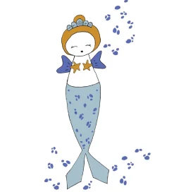 Fabelab Wallsticker>Wallstickers - Havfrue - Blå