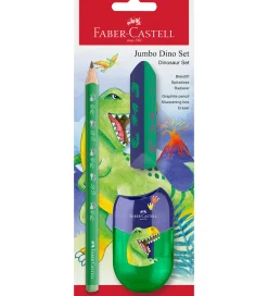 Faber-Castell Tuscher Og Farver|Blyantsæt - Dinosaur Jumbo - 3 Dele - Grøn