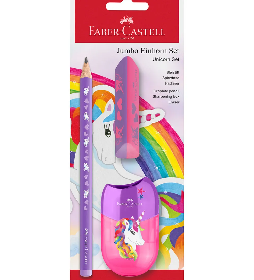 Faber-Castell Tuscher Og Farver>Blyantsæt - Jumbo Unicorn - 3 Dele - Lilla