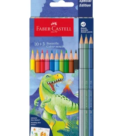 Faber-Castell Tuscher Og Farver|Skriveredskaber|Farveblyanter - 10+3 stk. - Dinosaur Metallic