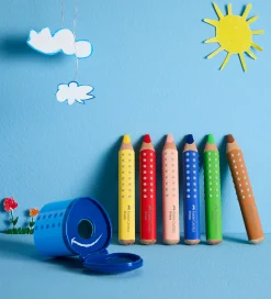 Faber-Castell Tuscher Og Farver|Skriveredskaber>Farveblyanter - XXL Jumbo Grip + Spidser - 6 stk.