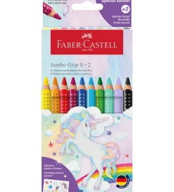 Faber-Castell Tuscher Og Farver|Skriveredskaber>Farveblyanter - Jumbo Grip - Akvarel - 8+2 Sparkle
