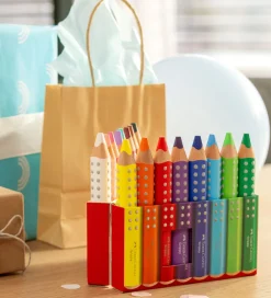 Faber-Castell Tuscher Og Farver|Skriveredskaber></noscript>Farveblyanter - XXL Jumbo Grip + Spidser - 16 stk.