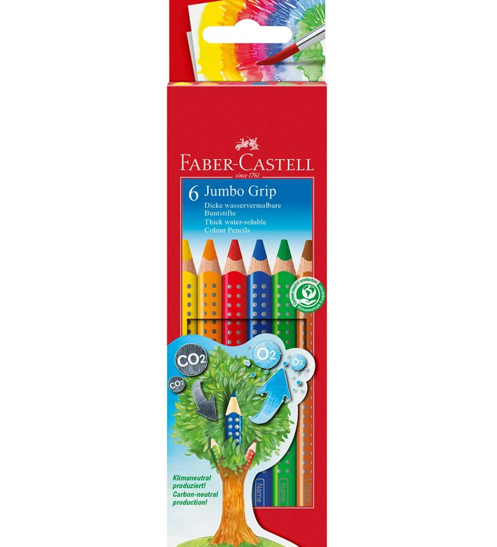 Faber-Castell Maling|Farveblyanter - Jumbo Grip - Akvarel - 6 stk - Mul