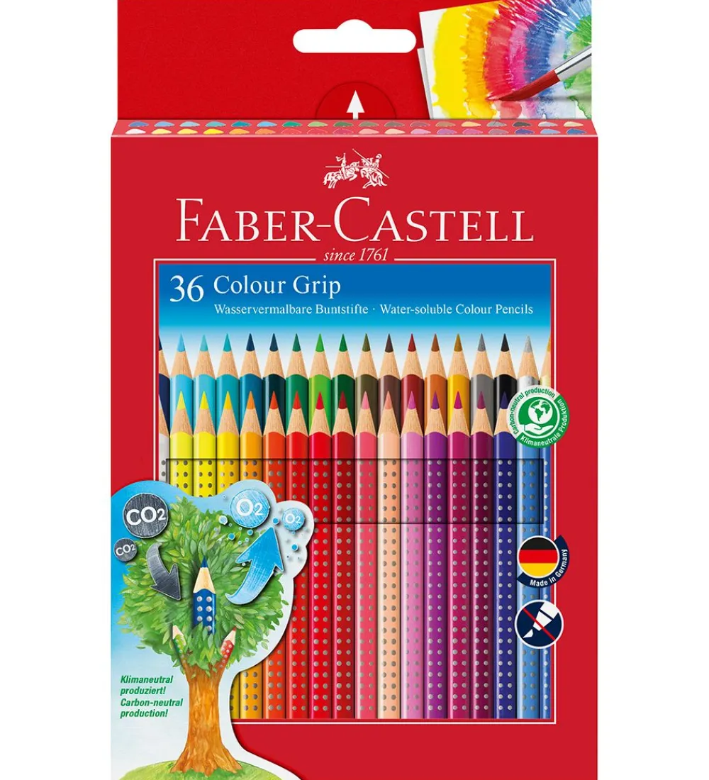 Faber-Castell Maling|Farveblyanter - Grip - Akvarel - 36 stk - Multifar
