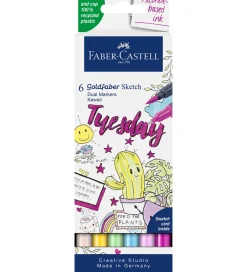 Faber-Castell Tuscher Og Farver|Tuscher - 6 Stk. - Goldfaber Sketch - Kawaii