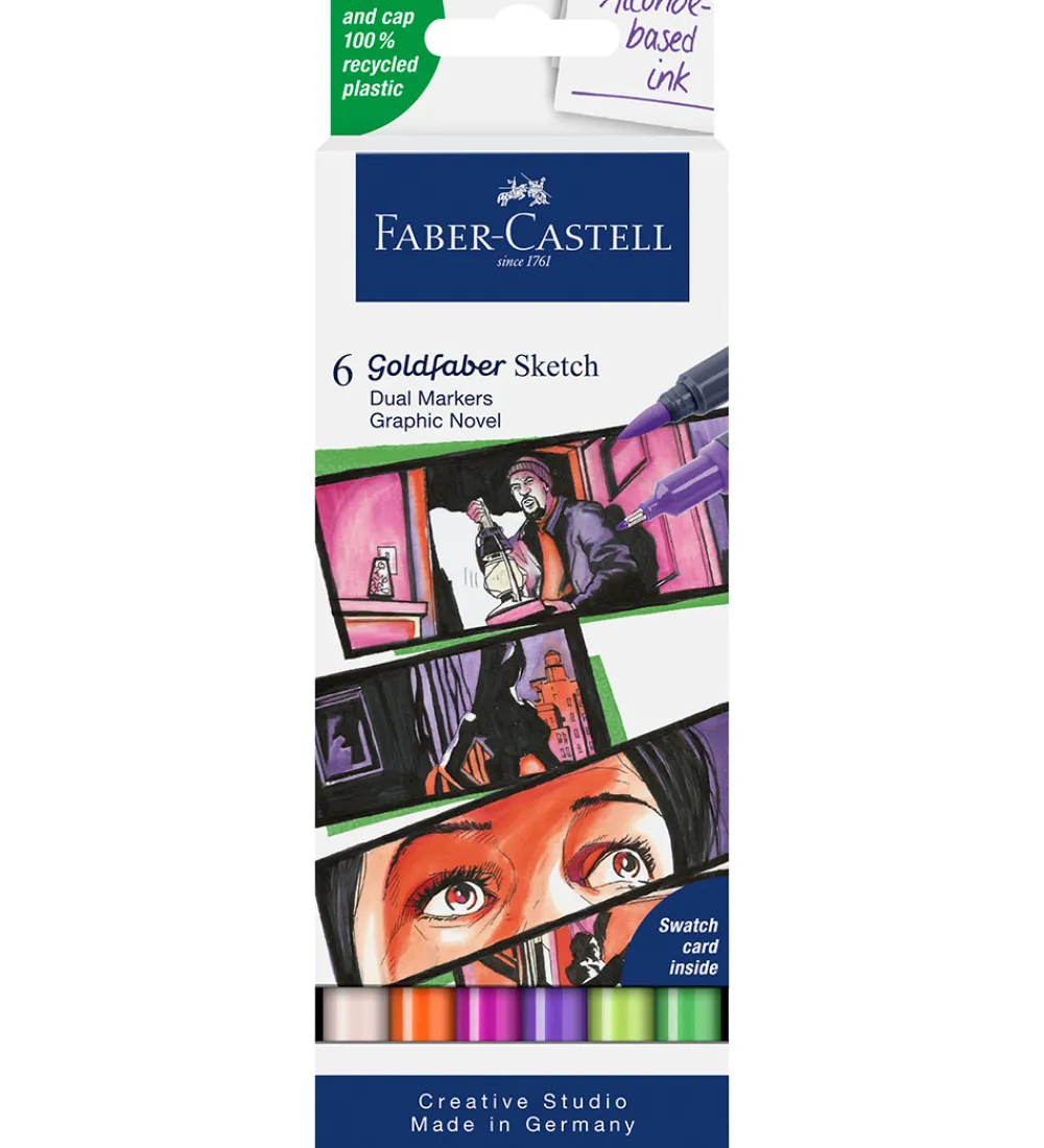 Faber-Castell Tuscher Og Farver>Tuscher - 6 Stk. - Goldfaber Sketch - Graphic Nove