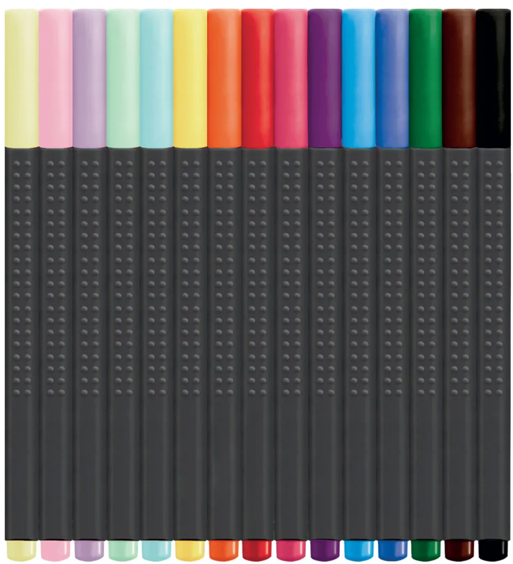 Faber-Castell Skriveredskaber|Tuscher - Grip Finepen - 15 stk. - Multi/Pastel