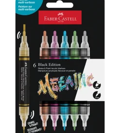 Faber-Castell Tuscher Og Farver|Tuscher - Shake & Paint Akryl - 6 Stk. - Metallic