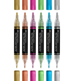 Faber-Castell Tuscher Og Farver|Tuscher - Shake & Paint Akryl - 6 Stk. - Metallic