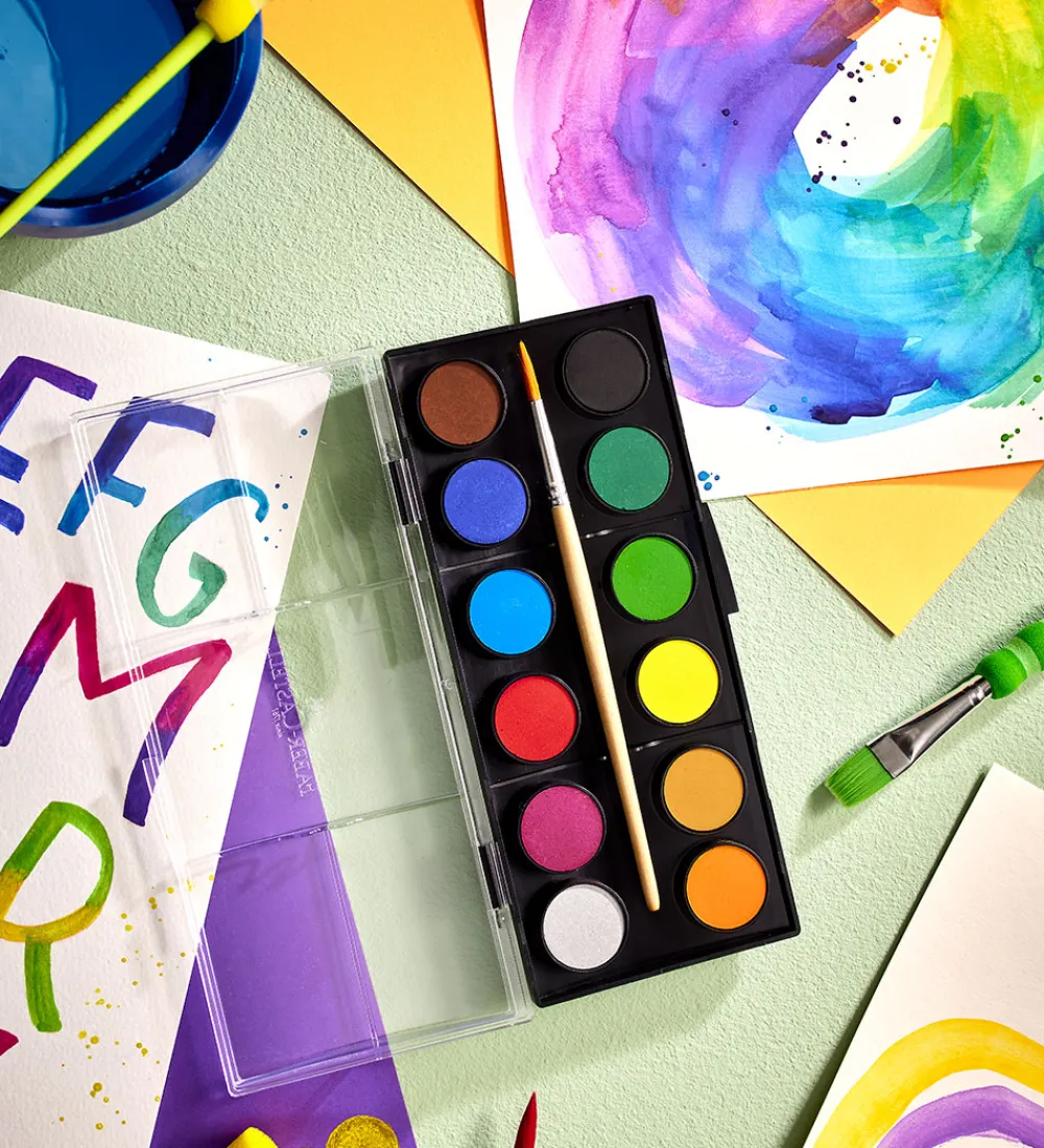 Faber-Castell Maling|Vandfarve - Akvarel - 12 Farver + 1 Pensel