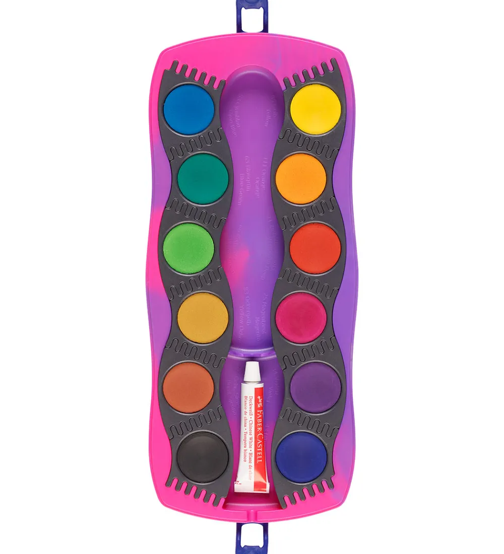 Faber-Castell Maling>Vandfarve - Unicorn Pink - 12 Farver + Chinese Whi