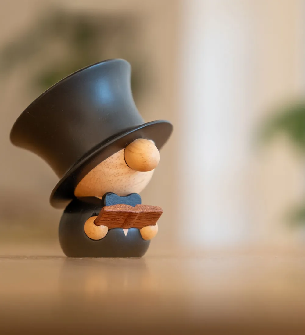 FableWood Pyntefigurer>H.C. Andersen - 8 cm - Natur/Sort