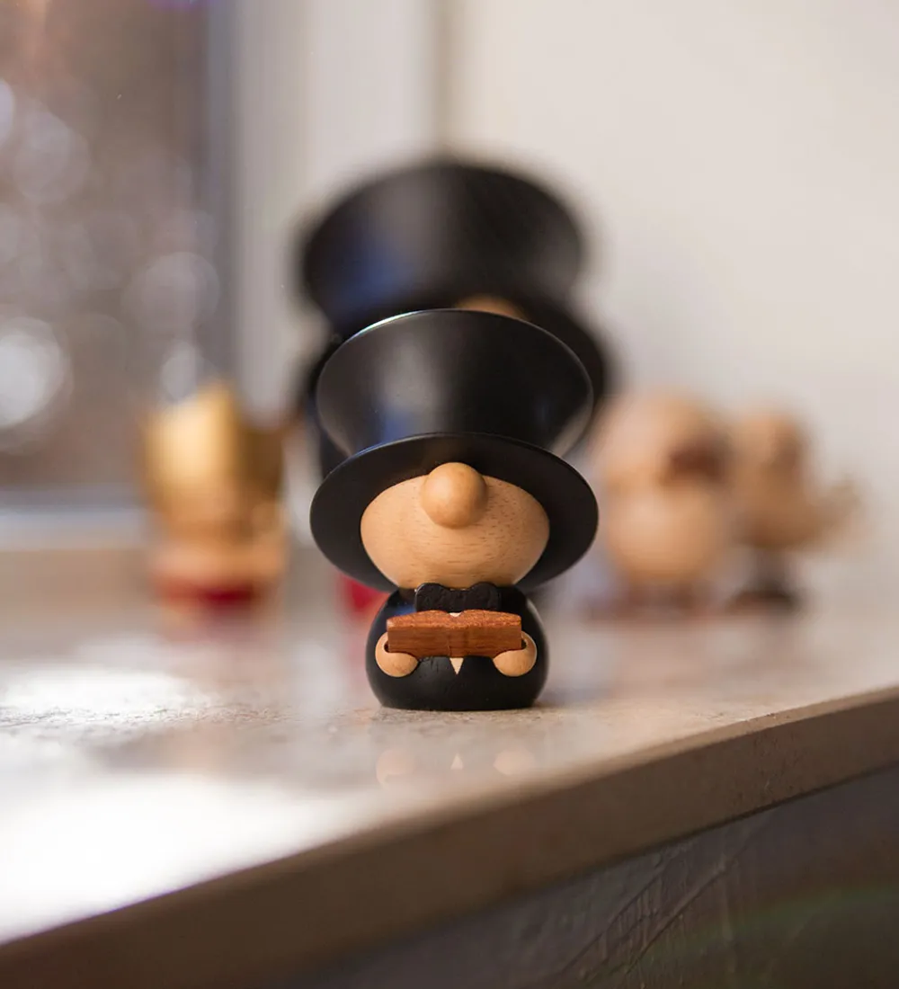 FableWood Pyntefigurer>H.C. Andersen - 8 cm - Natur/Sort