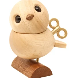 FableWood Pyntefigurer>H.C. Andersen - Nattergalen - 8 cm - Natur/Guld