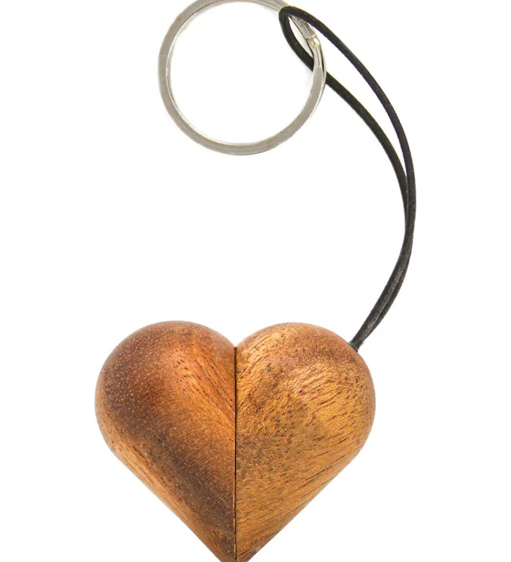 FableWood Nøgleringe|Hjerte-Nøglering - 5 cm - Natur