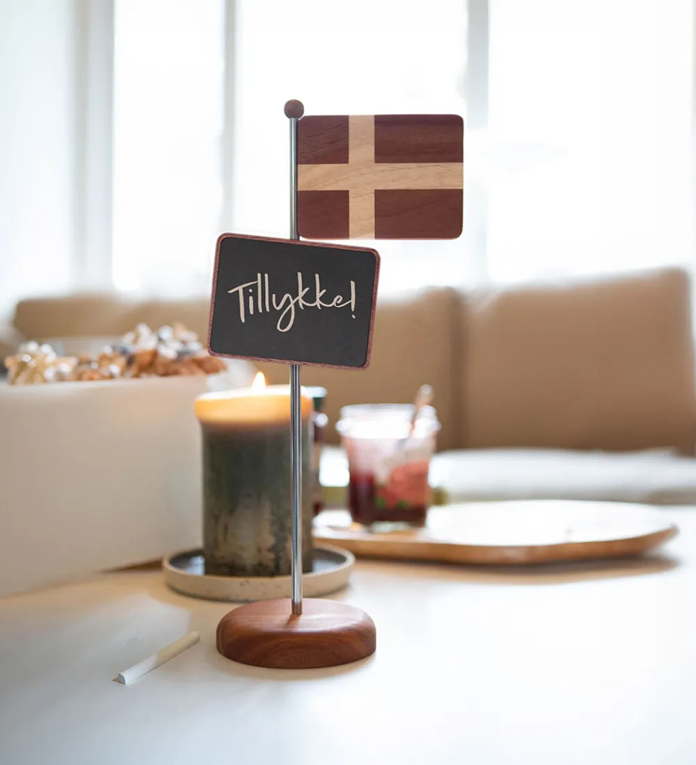 FableWood Pyntefigurer>Magnetisk Bordflag m. Tavle - H. 30 cm - Natur/Stål