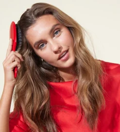 Fan Palm Hårbørster|Hårbørste - Medium - Red Poppy