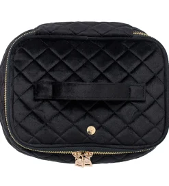 Fan Palm Toilettasker|Toilettasker>Toilettaske - Large - Quiltet Velour - Black Velvet