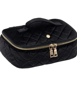 Fan Palm Toilettasker|Toilettasker>Toilettaske - Large - Quiltet Velour - Black Velvet