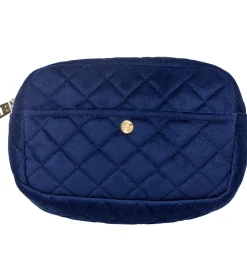 Fan Palm Toilettasker|Toilettasker|Toilettaske - Medium - Quiltet Velour - Midnight Blue