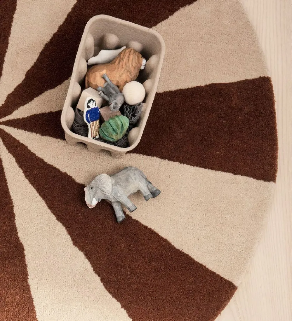 Ferm Living Gulvtæpper>Gulvtæppe - 70 cm - Uld - Dark Brick/Off White