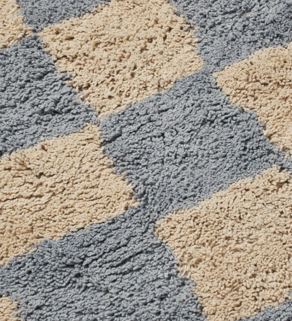 Børn Ferm Living Tæpper|Børneværelset>Gulvtæppe - Mara - 80x150 cm - Mist Blue/Warm Sand