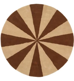 Ferm Living Gulvtæpper|Gulvtæppe - Uld - Ø: 130 cm - Brick/Hvid