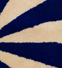 Ferm Living Gulvtæpper>Gulvtæppe - Uld - Ø: 130 cm - Blå/Hvid