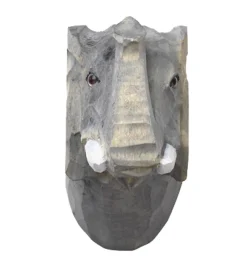 Ferm Living Knager>Knage - Håndskåret Træ - 9,5x9,5x5 cm - Elefant