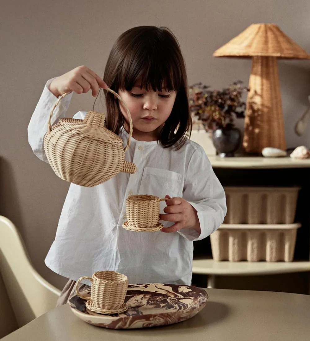 Ferm Living Legekøkken Og Legemøbel|Te-Sæt - Rattan - Natual