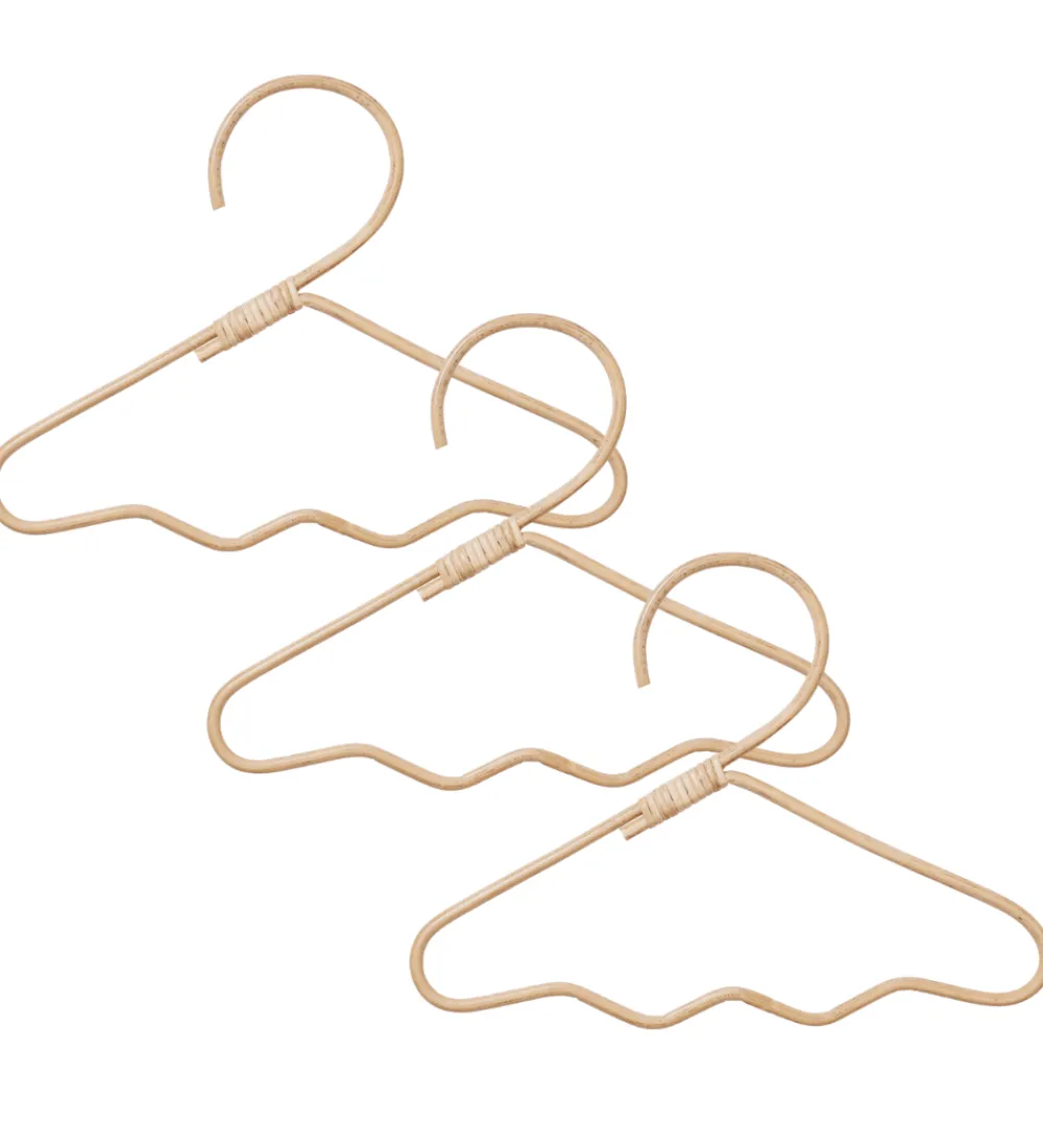 Børn Ferm Living Børneværelset|Tøjbøjler - Rattan - 30x20 cm - 3-pak - Wavi - Natur