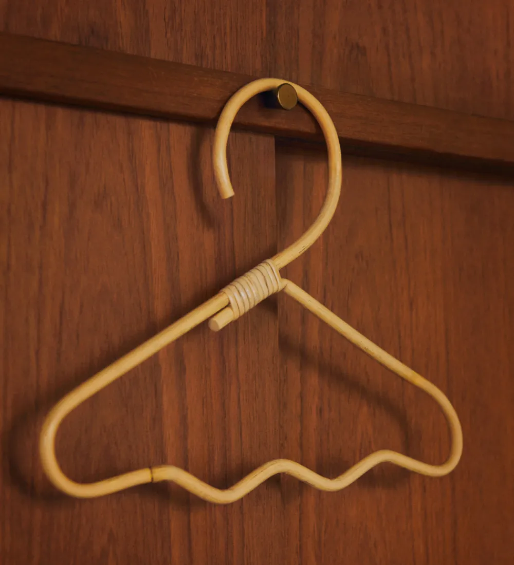 Børn Ferm Living Børneværelset|Tøjbøjler - Rattan - 30x20 cm - 3-pak - Wavi - Natur