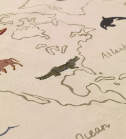 Ferm Living Plakater Og Billeder>Vægophæng - The World Textile Map - Off White