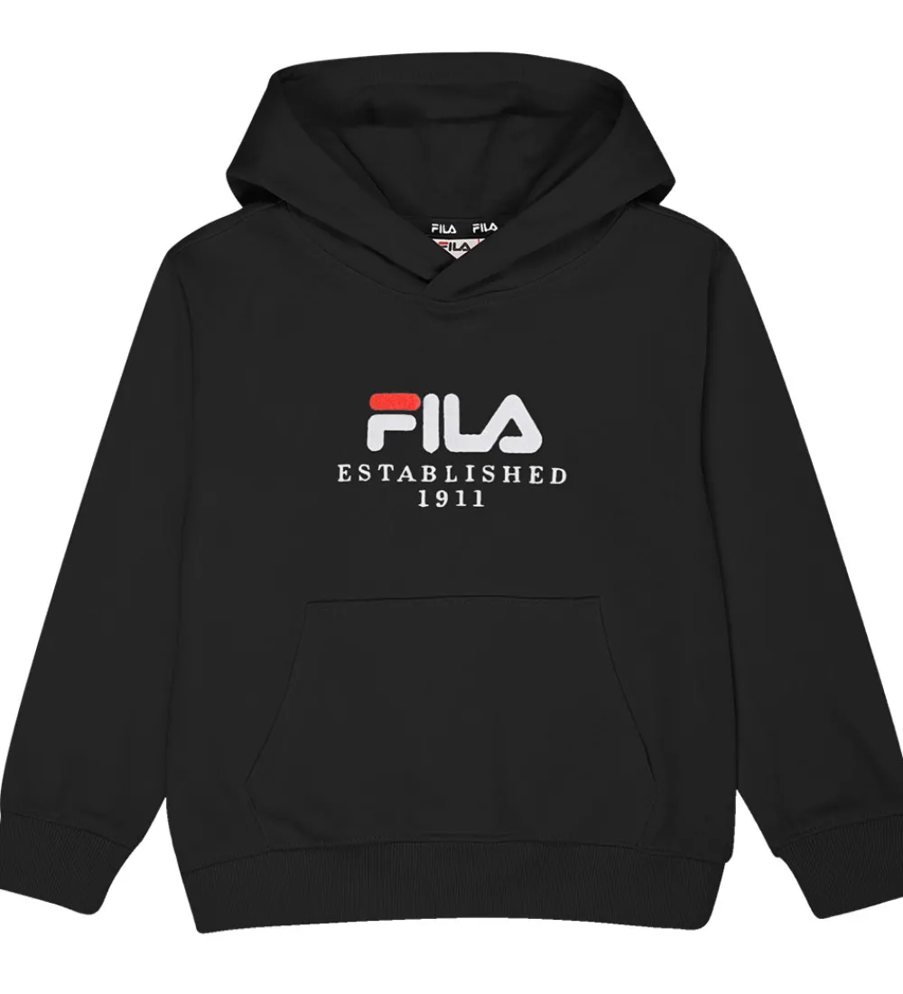 Børn Fila Hættetrøjer|Hættetrøje - Benna - Sort m. Logo