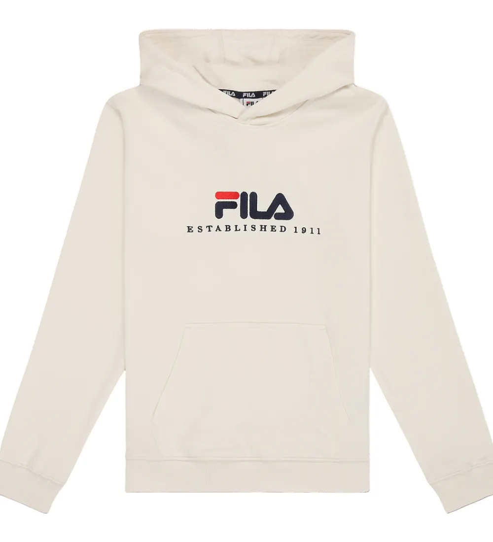 Børn Fila Hættetrøjer|Hættetrøje - Carisio - Egret m. Logo
